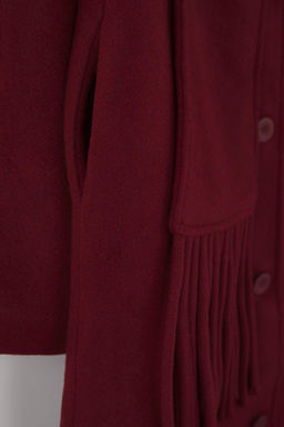 Bordo Sal Detayl? Mono Kapama Oversize Uzun Kase Kaban TWOAW26KB00041 - Trendyolmilla фото 7