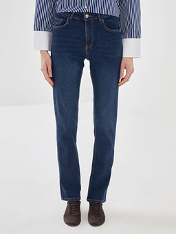 Y?ksek Bel Straight Fit Kad?n Jean Pantolon