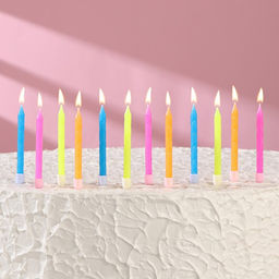 Свечи для торта Неон, 12 шт, разноцветные, высокие, 10 см - Страна карнавалия фото 4