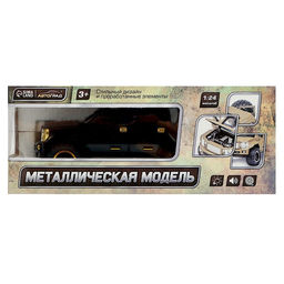 Джип металлический, 1:24, открываются двери, капот, багажник, инерция, цвет чёрный - Автоград фото 10