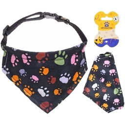 Цена за 4 шт. Ошейник с банданой для кошек и собак мелких пород "Стильный БРО", принт лапки, рS, 18,5*12,5см (лейбл)