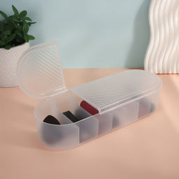 Цена за 2 шт. Органайзер для хранения, с крышкой, 7 секции, 28×10.5 см, прозрачный