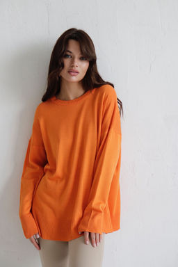 10206 Удлинённый джемпер оранжевый