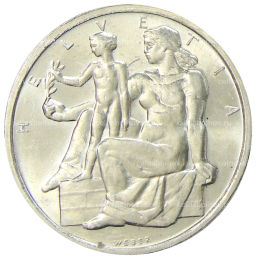 5 франков 1948 года Швейцария 100 лет Швейцарской Конституции