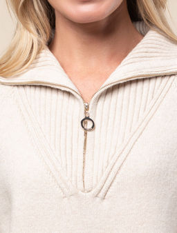 VILATTE / Джемпер с воротом на молнии из пряжи с кашемиром  фото 2