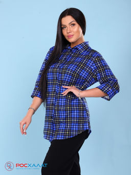Женская трикотажная рубашка т.синий КР-02 (3)