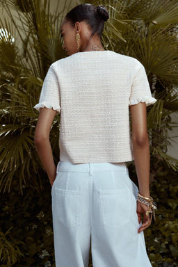 RUFFLED KNIT CARDIGAN - Zara фото 4