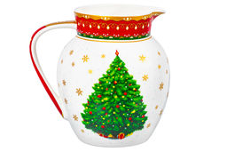 Кувшин 1,2 л 16*13*15,5 см Новогодняя ёлка красный узор, NEW BONE CHINA - Elan gallery фото 8