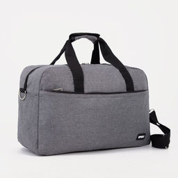 Сумка дорожная на молнии, 3 наружных кармана, цвет серый