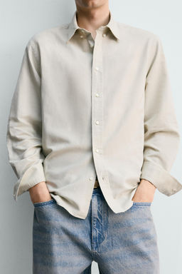 CAMISA REGULAR FIT C??AMO - ALGOD?N / Arena - Zara фото 6