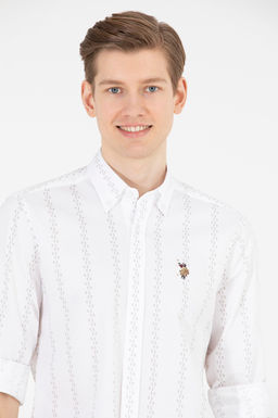 Мужская кремовая рубашка Узунколь - U.s. polo assn фото 2