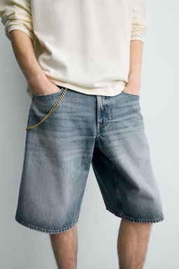 BERMUDA DENIM BAGGY FIT / Azul medio - Zara фото 6