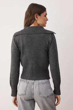 Antrasit Kurdele/Fiyonk Baglamal? Triko H?rka TWOAW26HI00122 - Trendyolmilla фото 4