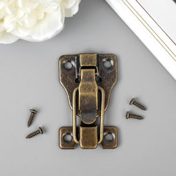 Замок металл для шкатулок. сундуков бронза + гвозд. набор 3 шт 5,8х4х1 см