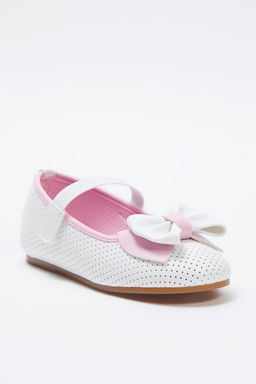 Trendyol Shoes Beyaz-Pembe Fiyonk Detayl? Mary Jane Kucuk K?z Cocuk Kids Babet TAKSS25BE00035 - Trendyolmilla фото 3