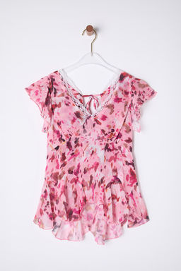 Trendyolmilla Cok Renkli Yoryo Sifon Cicekli Dokuma Dokuma Bluz TWOSS25BZ00107  фото 14