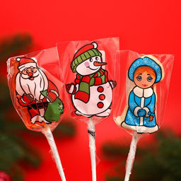 Цена за 3 шт. Карамель леденцовая новогодняя "Микс №1", 17 г