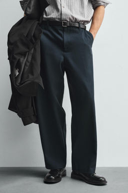 LYOCELL-COTTON BALLOON FIT TROUSERS