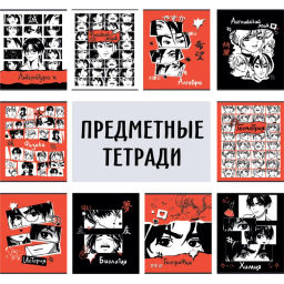 Тетрадь предметная набор Комус Аниме 48л А5 офсет 65г/м2 10 предметов