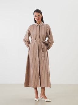 ?izgili Modal Kar???ml? G?mlek Elbise