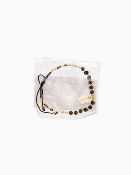 Браслет «Лила», длина 16 см, чёрный, золотистый