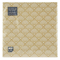 Салфетки бумажные "Bouquet Home Collection Classic" 33х33см, 3-х слойные, 20 штук в упаковке, 100% целлюлоза, "Золотой веер" (Россия)