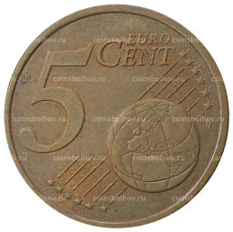 Монета 5 евроцентов 2002 года J Германия