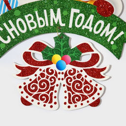 Новогоднее украшение настенное С Новым годом, подвеска, 28х27 см - Simaland фото 4
