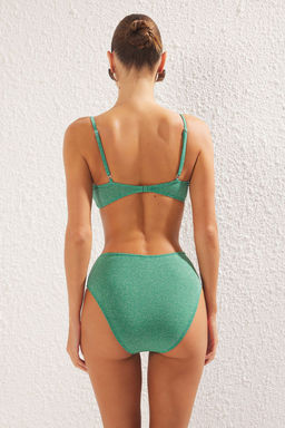 TRENDYOLMILLA Saks Bralet Aksesuarl? Simli Yuksek Bel Regular Bikini Tak?m? TBESS24BT00073  фото 4