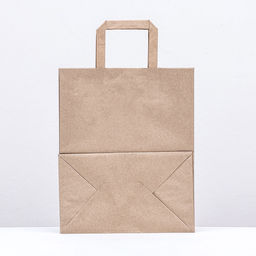 Цена за 20 шт. Пакет бумажный крафт, плоская ручка 24×14×29 см, 90 г/м²