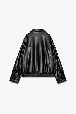 LEATHER EFFECT BOMBER JACKET - Zara фото 14