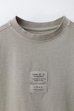 FADED-EFFECT T-SHIRT WITH LABEL - Zara фото 7