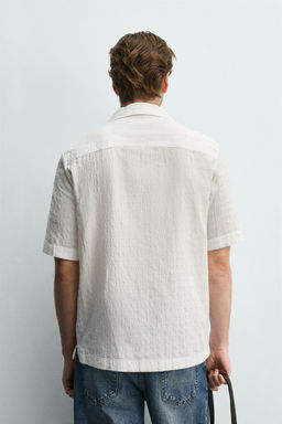 CAMISA JACQUARD CUADROS / Blanco - Zara фото 3