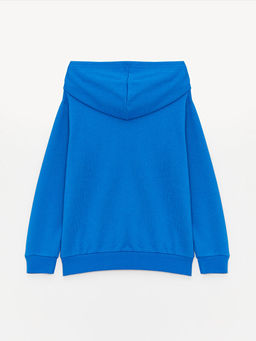 Bask?l? Uzun Kollu Erkek ?ocuk Hoodie ve E?ofman Alt? - Waikiki фото 3