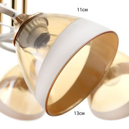 Люстра потолочная BayerLux «Аделла», 5хЕ27, 40 Вт, бело-золотой, 65×65×26 см