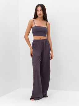 Костюм женский: рубашка, брюки, топ, KAFTAN Base, размер 46, графитовый