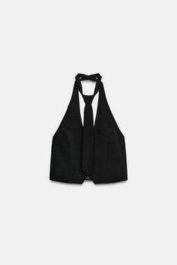 DETACHABLE TIE WAISTCOAT TOP - Zara фото 3