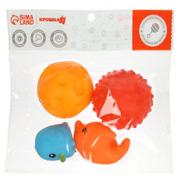 Игрушки для купания в ванной Крошка Я «Веселое купание», набор 4 шт.