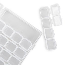 Gamma Органайзер пластиковый для бисера с ячейками 28 шт. ОМ-028 пластик 10.6 x 17.5 x 2.6 см прозрачный