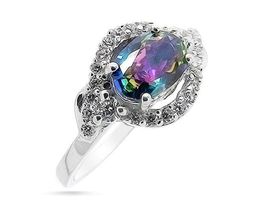 Кольцо из серебра мистик кварц, Антонина