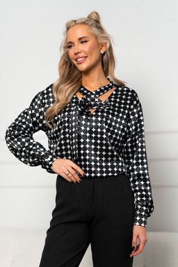 Блуза Open Style 6582 черно-белый