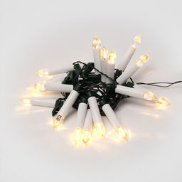 ULD-S0400-020/SGA WARM WHITE IP20 CANDLES Гирлянда светодиодная Свечки, 4м. 20 светодиодов. Теплый белый свет. Постоянное свечение. Провод зеленый. ТМ Uniel