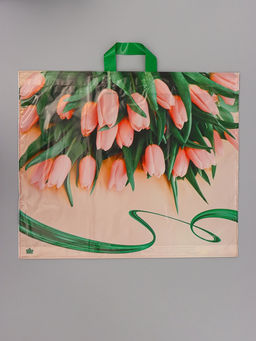 Цена за 25 шт. Пакет подарочный Райские тюльпаны 50 х 60 см 60 мкм