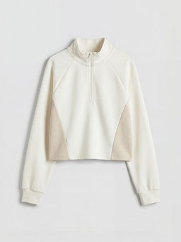 Renk Bloklu K?z ?ocuk Soft Touch Sweatshirt