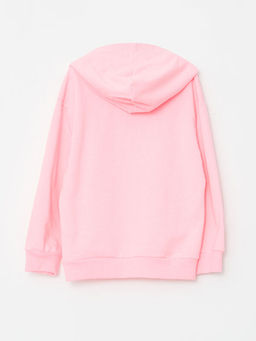 Kap??onlu Bask?l? Uzun Kollu K?z ?ocuk Sweatshirt ve E?ofman Alt? - Waikiki фото 3