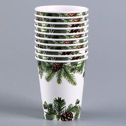 Цена за 10 шт. Стакан бумажный одноразовый «С Новым годом»