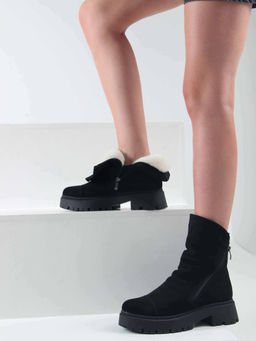 Ботинки 233.2094bl. черный замша/Шерсть