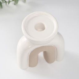 Подсвечник керамика на 1 свечу «Медуза», песочно-белый, 11.7×8×15 см