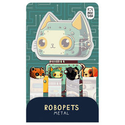 Закладки самоклеящ. фигурные MESHU "Robopets metal" (MS_54263) 65*50м, 50*13мм, 5шт.*20л.