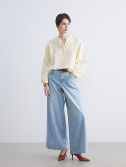 Ka??k Yaka Oversize Bluz